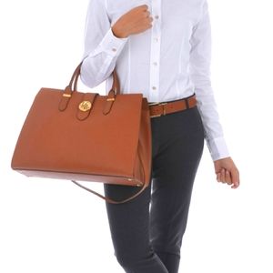 Ralph Lauren large cognac leather bag